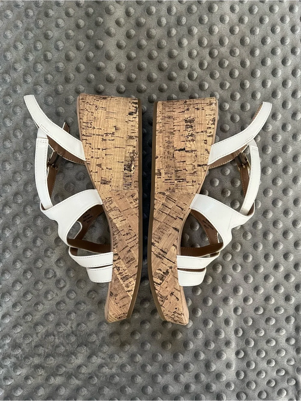 Lifestride White Cork Platform Wedge Sandals for Women